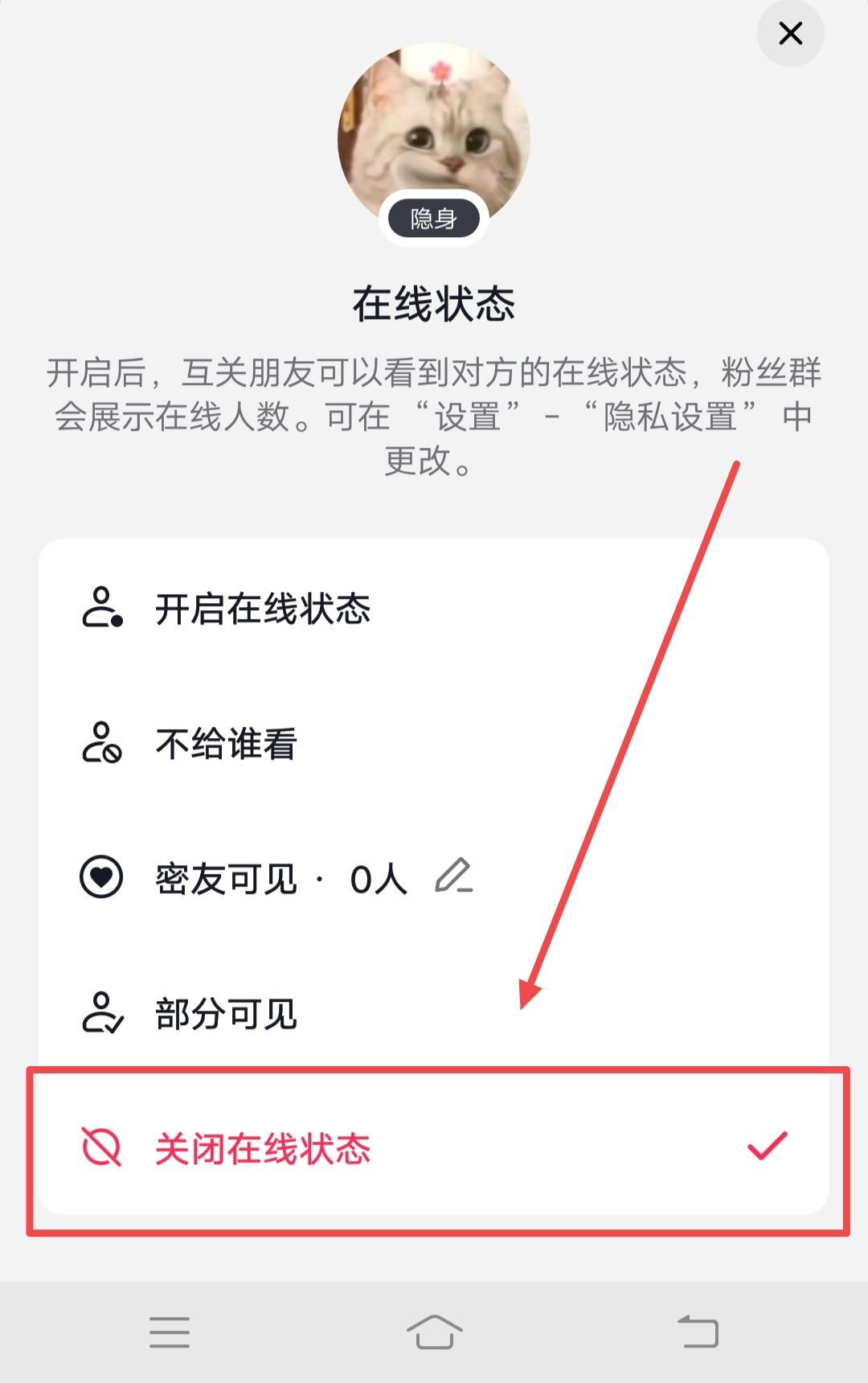 抖音怎么隱身在線別人看不見(jiàn)？